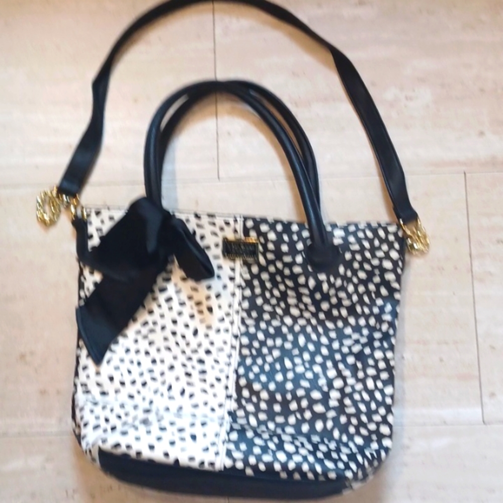 Betsey Johnson New York, NY Black/White Oversized Shoulder/Tote Bag